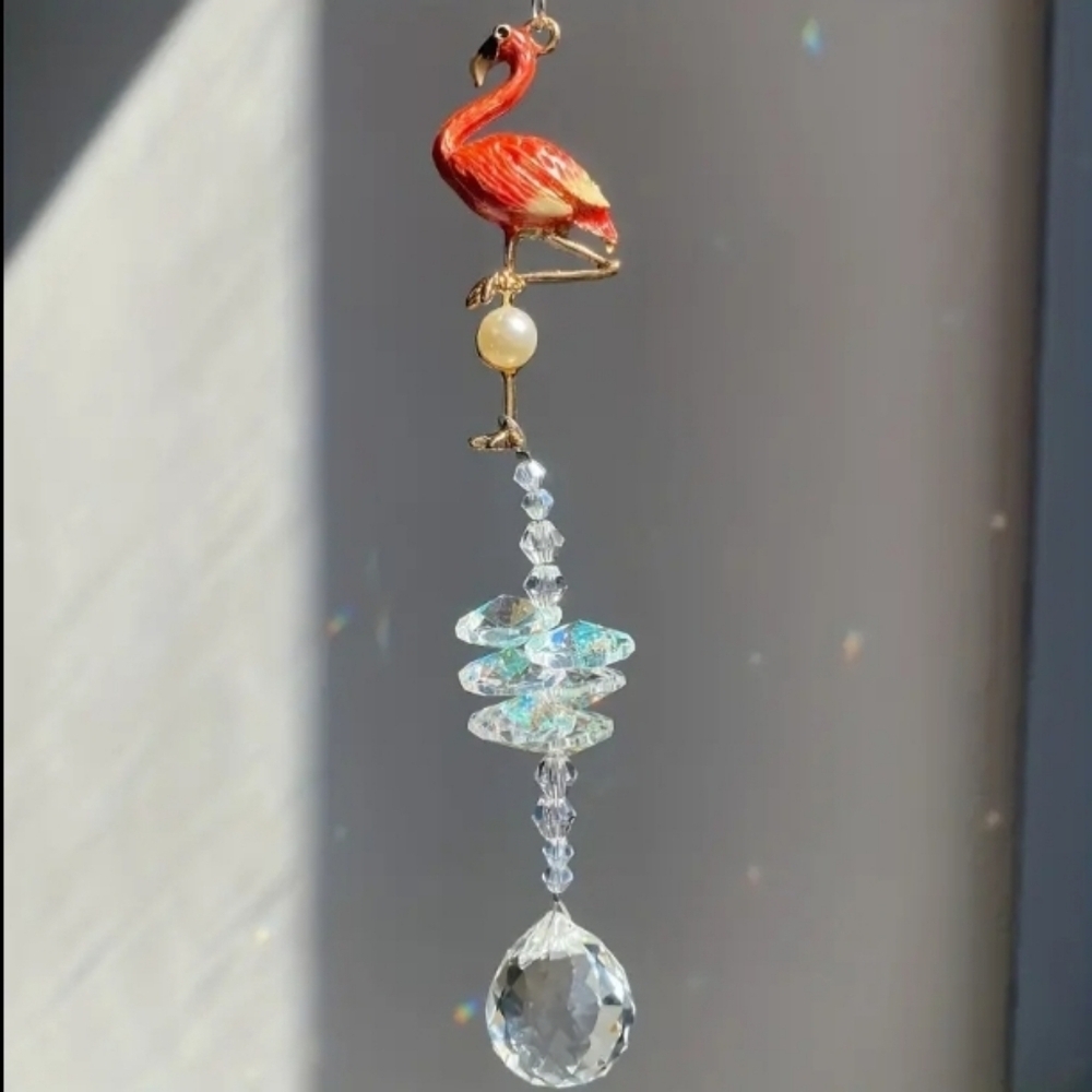 Flamingo Metal & Glass Suncatcher
